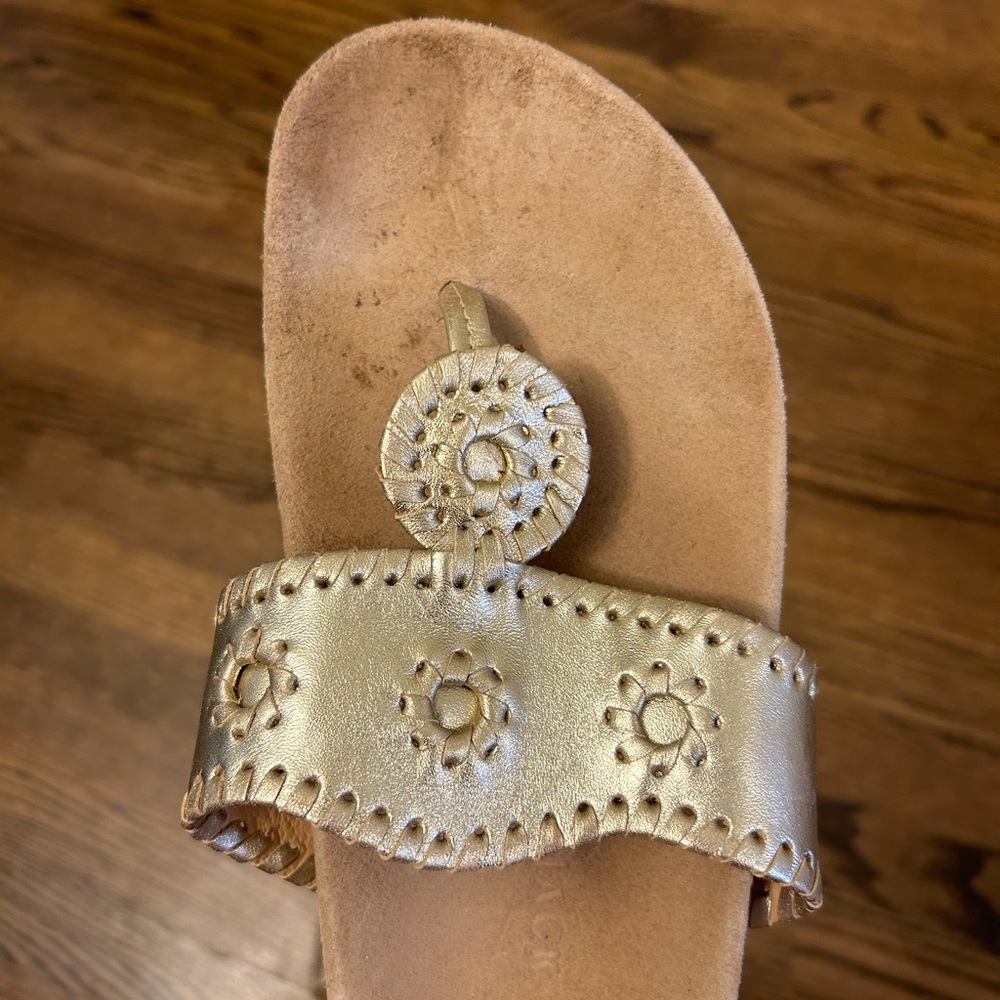 Jack Rogers gold sandals nearly new 9.5 - Picture 2 of 6